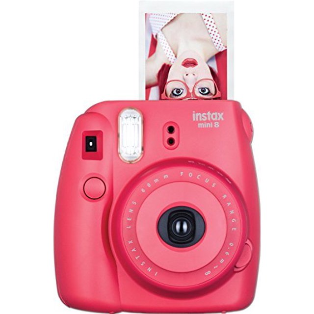 Cámara de película instantánea Fujifilm Instax Mini 8 restaurada (frambuesa) (reacondicionada)