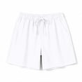 thumbnail image 5 of Delayuji Women's Short Solid Color Loose Breathable Elastic Tie Up Cotton Linen Shorts For Women Summer, 5 of 7