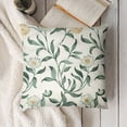 thumbnail image 3 of Covers ,Green Soft Pillows Cover with Floral Pattern,Square Farmhouse Decorative Pillowcase for Bed,Living Room,Outdoor, 3 of 5