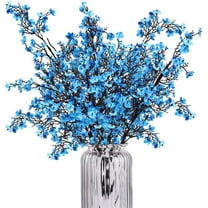 6 Pcs 19'' Artificial Baby Breath Flowers Babies Breath Flowers Bush Fake Gypsophila Bouquets Artificial Gypsophila Flowers for Wedding Bridal Party DIY Home Floral Arrangement Decor (Blue)