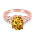 thumbnail image 6 of Mauli Jewels Engagement Rings for Women 2.52 Carat Oval Citrine and Diamond Ring 4-Prong 10K Rose Gold, 6 of 6
