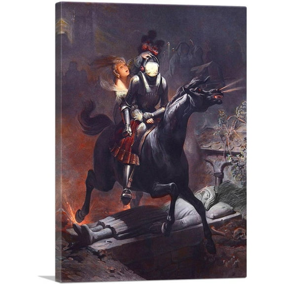 ARTCANVAS Ballad Of Leonore 1839 Canvas Art Print by Horace Vernet - Size: 26" x 18" (0.75" Deep)