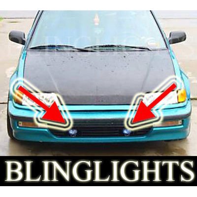 For Fog Lamps Lights for 1989 1990 1991 Honda Civic Si Hatchback