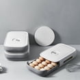 thumbnail image 3 of Drawer Egg Carton Large Capacity Egg Holder Multi Layer Chicken Egg Storage Container with Lid for Refrigerator White, 3 of 6