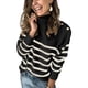 thumbnail image 1 of Guardurnaity Suéter a rayas de moda para mujer, cálido y cómodo, varios colores disponibles, invierno para mujer Prendas para la parte del cuerpo Negro l, 1 of 6