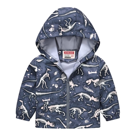 Coerni Kids Boys' Hooded Cartoon Dinosaur Jacket Windbreaker Outerwear Jackets Cute Sweatshirts Zipper Poncho Tops Streetwear