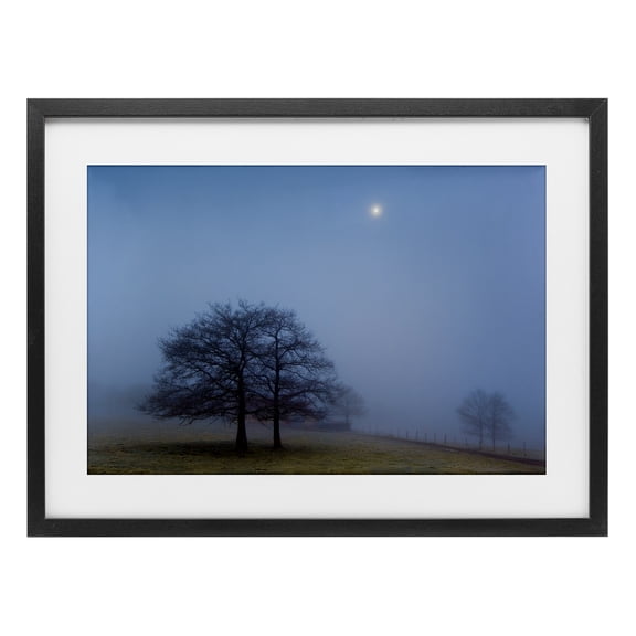 Stupell Industries Blue Silence Landscape Black Framed Print Under Glass design by Urtzi Vera, 14 x 20