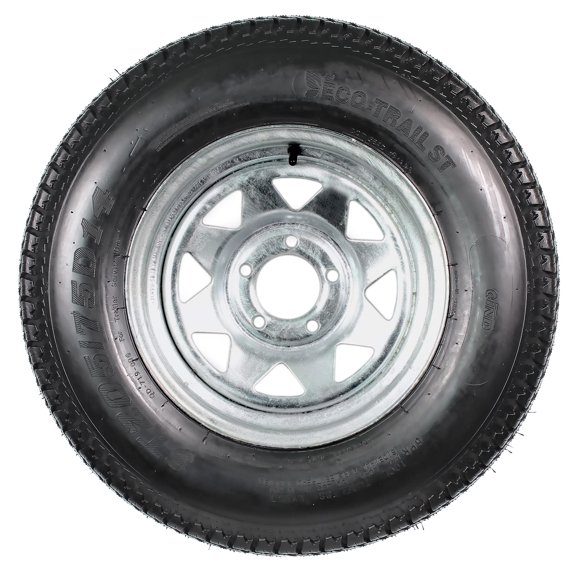 eCustomrim Trailer Tire On Rim ST205/75D14 2057514 F78-14 Load Range C 5 Lug Galvanized Spoke Wheel - 2 Year Warranty w/Free Roadside