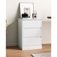 thumbnail image 5 of Nightstand Set of 2 White Nightstand with 3 Drawers, White Bedside Table Night Stand for Bedroom with Charging Station & Cut-Out Handle, Sofa Side Table for Bedroom, 5 of 11