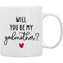 Godmother Announcement Proposal Gifts Coffee Mugs Mug,Godmother Gifts from Godchild Baptism,Will You Be My Godmother Double Side Printed Ceramic Mug Cup 11 Ounce