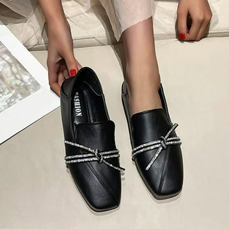 

Mishuowoti casual shoes for women 2023 Fashion Women s Spring And Summer Casual Loafers Rhinestone Flat Soft Bottom