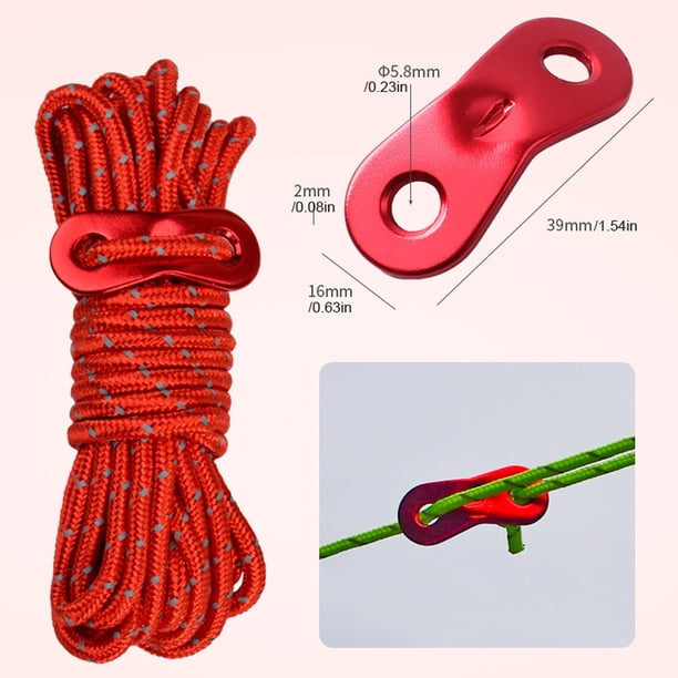 Lot De 8 Cordes De Tente Réfléchissantes 4mm – Nylon/polyester, Tendeurs Alu, 4m Chacune, Pour Camping, Rando, Avec Sac De Rangement