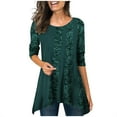thumbnail image 1 of Pompotops Style Femme Confortable Col Rond Doux Chandail Imprimé Manches Longues Liquidation, 1 of 6