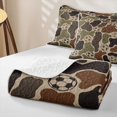 thumbnail image 4 of Manfei Retro Camouflage Quilt King, Contemporary Art Camo Soccer King Coverlet Set, Dark Khaki, 3 Pieces, 1 Bedspread and 2 Pillowcases, 4 of 7