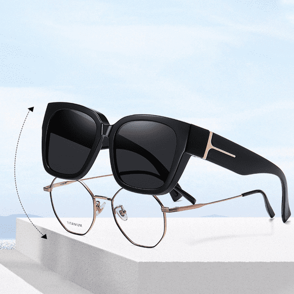 Large Polarized Fit Over Glasses Sunglasses For Women Men, Wear Over Prescription Eyeglasses 100% UV Protection Shades For Driving
