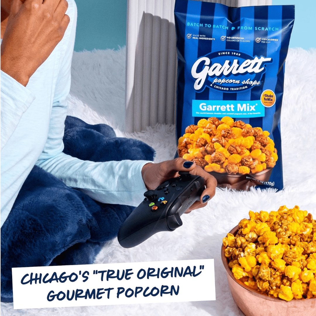 Snacks Caramel Corn and Cheese Popcorn GarretMix, 2 Pack (20 oz Bags) - A Gourmet Sweet and Salty Chicago Style Snack for Gifting & Parties