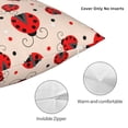 thumbnail image 3 of Yiaed Red Ladybug Print Pillow Covers Super Soft Decorative Square Throw Pillow Covers Case Cushion Covers for Sofa Couch Bedroom Car Decor（No pillow core）-20"x20", 3 of 7