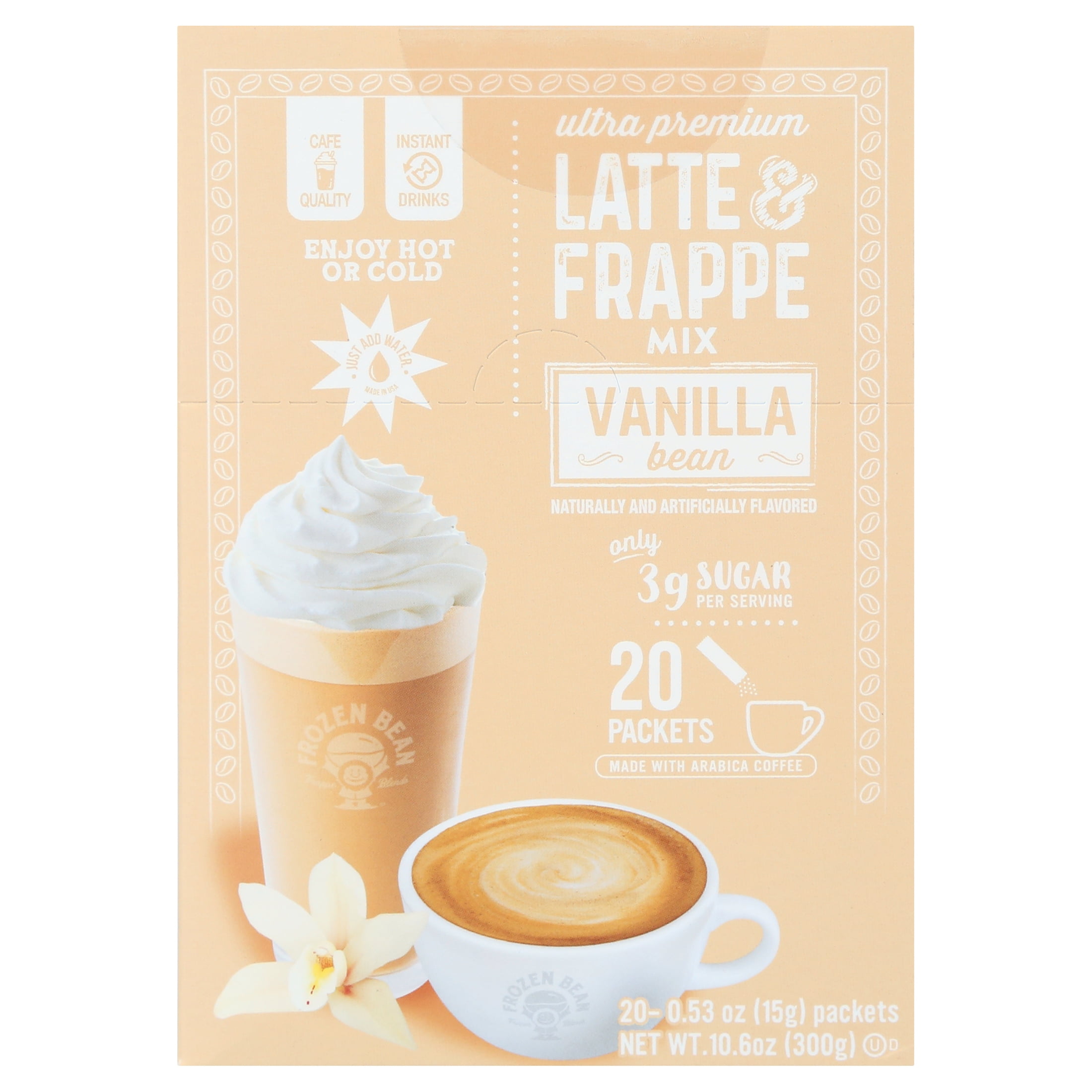 (3 pack) Frozen Bean Ultra-Premium Vanilla Bean Latte & Frappe 20Pk