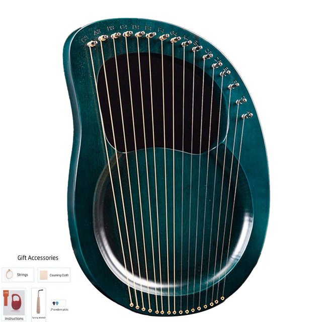 MesaSe Gifts Mahogany 19 String Harp Lyre With Tune Wrench Spare Strings 2 Random Picks