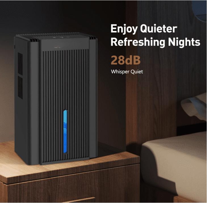 DARKIRON Dehumidifier for Home, 1000 Sq.Ft Quiet Dehumidifier with Auto Shut Off & 7 Color Ambient Light, Ideal for Livingroom Bedroom Basement(Black)