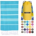 thumbnail image 1 of Madamelique Toalla De Playa Turca Con Bolsa De Playa - 39 X 74 - Toallas De Playa Prelavadas De Gran Tamaño -% 100 Algodón - Secado Rápido - Sin Arena - Toallas De Baño Turcas Tejidas A Mano - Toalla, 1 of 5