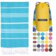 thumbnail image 1 of Madamelique Toalla De Playa Turca Con Bolsa De Playa - 39 X 74 - Toallas De Playa Prelavadas De Gran Tamaño -% 100 Algodón - Secado Rápido - Sin Arena - Toallas De Baño Turcas Tejidas A Mano - Toalla, 1 of 5