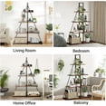 thumbnail image 3 of 4-Tier Ladder Bookshelf, Versatile A-Shaped Bookcase, Tall Ladder Shelf Storage Organizer, Industrial Metal Frame Ladder Display Shelf for Living Room, Home Office, 3 of 7