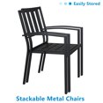thumbnail image 5 of BTMWAY Black Outdoor Dining Chairs Set of 2, Metal Patio Chairs Set, Modern Outdoor Chairs for Balcony Porch Garden Backyard, 5 of 12