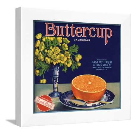 - Buttercup Brand - Whittier, California - Citrus Crate Label Framed Print Wall Art By Lantern Press