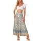 thumbnail image 2 of Falda Boho Chic INSPIRE para mujeres, faldas maxi casuales con cintura elástica y borlas, XL Beige, 2 of 6