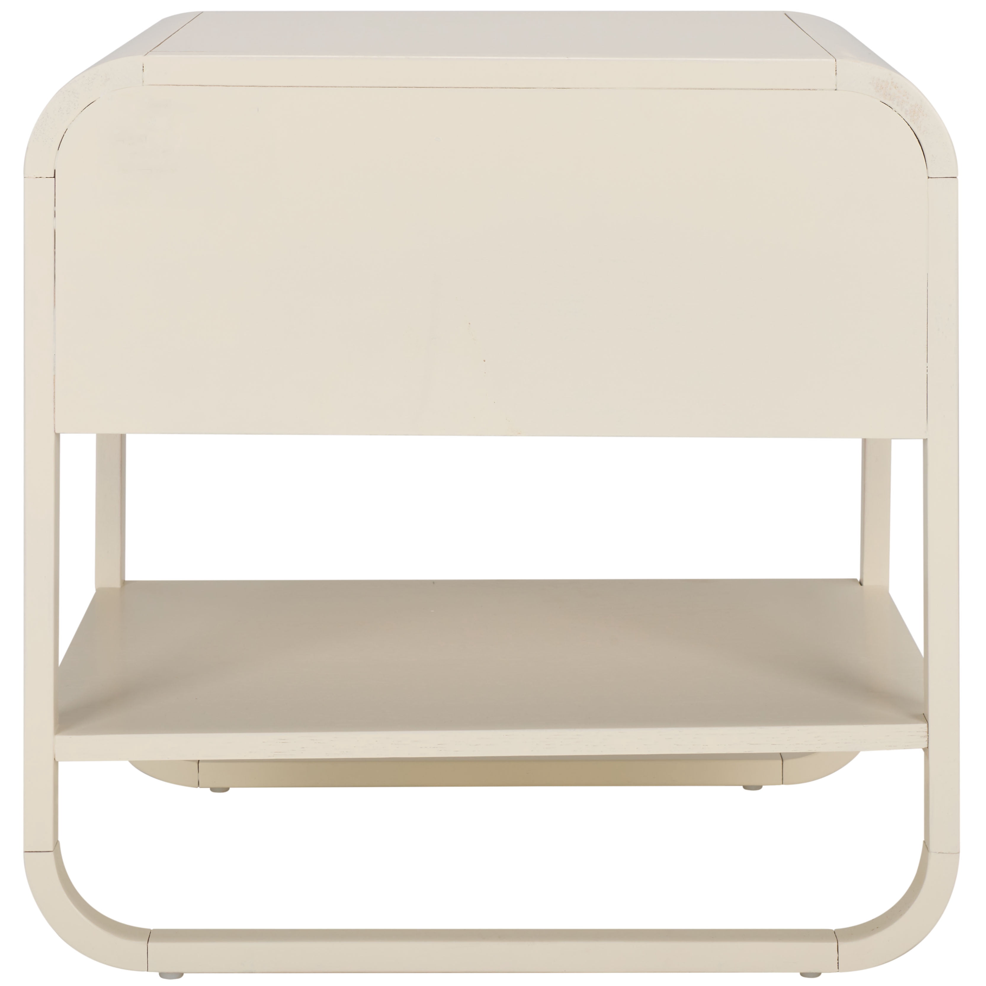 SAFAVIEH Yunis Contemporary 1 Drawer Nightstand,White/Natural Rattan