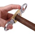 thumbnail image 5 of Cortador de puros cubanos estilo guillotina de acero inoxidable y cortador de habanos de corte recto de doble hoja, diseño elegante, tamaño de bolsillo portátil pequeño., 5 of 5
