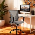 thumbnail image 2 of Office Chair Desk Computer Chair Ergonomic Adjustable Executive Mesh Mid Back with 360 Degree Swivel Wheels Lumbar Support Armrest, Grey, 2 of 14