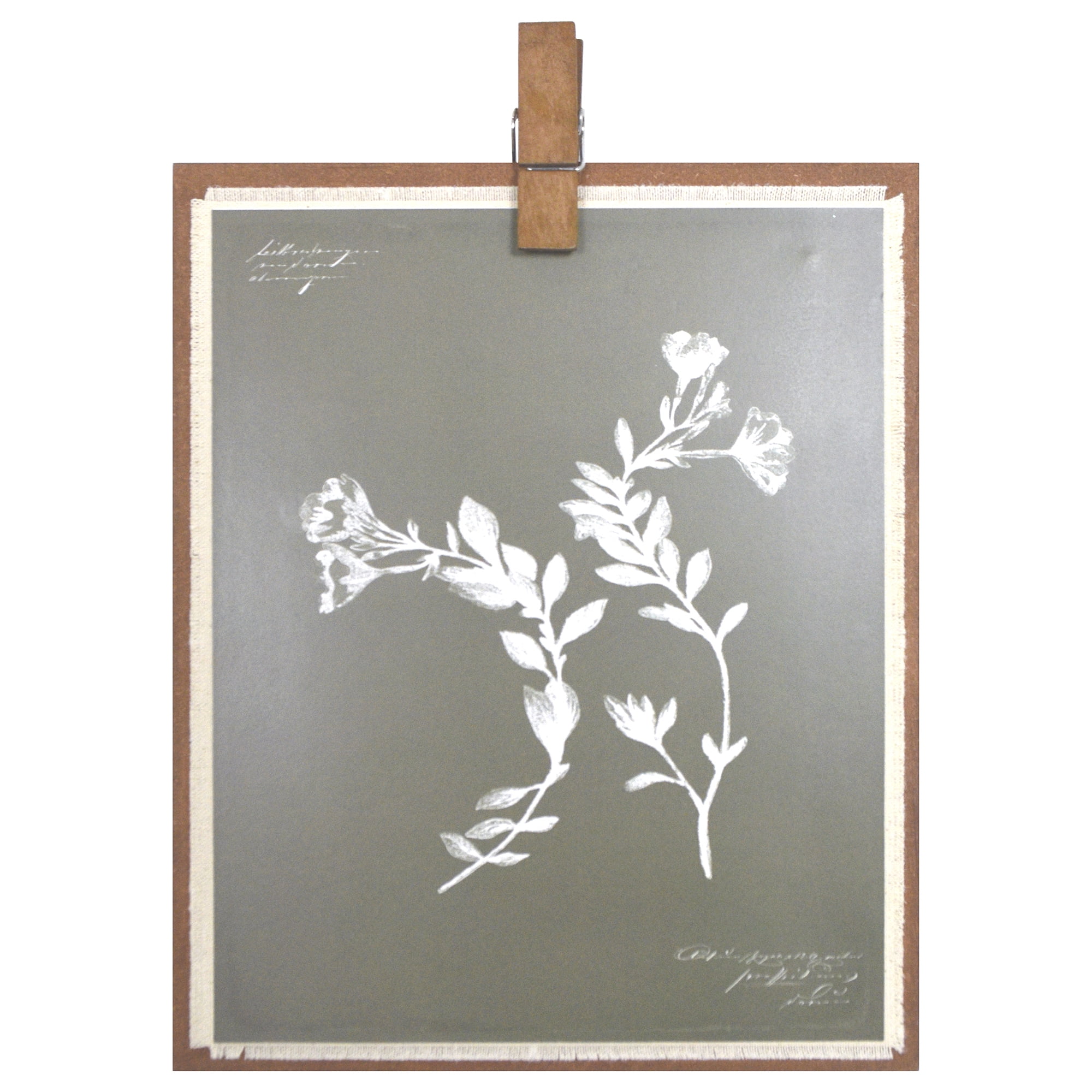 Wood Fern Plaque Botanical Floral Thyme Green Wall Art Decor - 11' x 10' x 0.25'