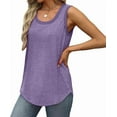 thumbnail image 4 of Summer Tank Tops for Women Loose Soft Cotton Solid Gym Vest Casual Sleeveless Round Neck Tops Lightweight Sports Vests Tops for Ladies Plus Size Blouses, 4 of 4