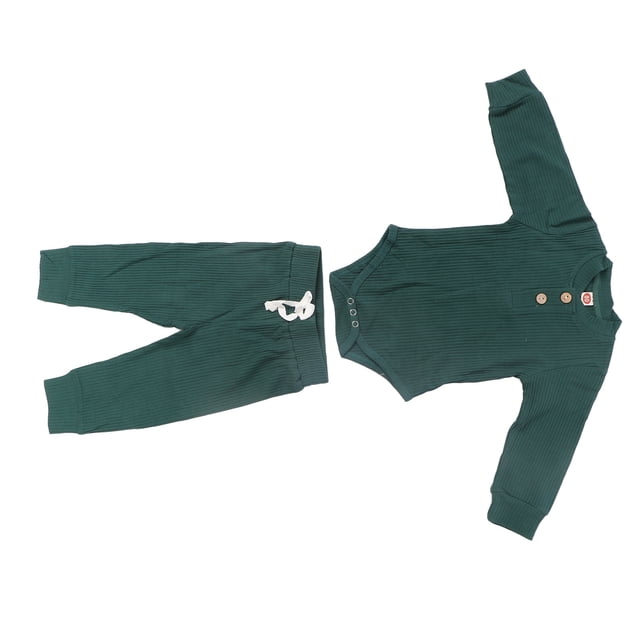 M Buder Conjunto de Body de Manga Larga para Bebé Suave Agradable para la Piel Ropa de Algodón Verde 80cm