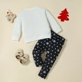 thumbnail image 5 of mgoYE Baby Boy Christmas Outfit 12 Months Toddler Winter Clothes Long Sleeve Crewneck Sweatshirts + Pants Clothing Sets(White,0-6 Months), 5 of 7