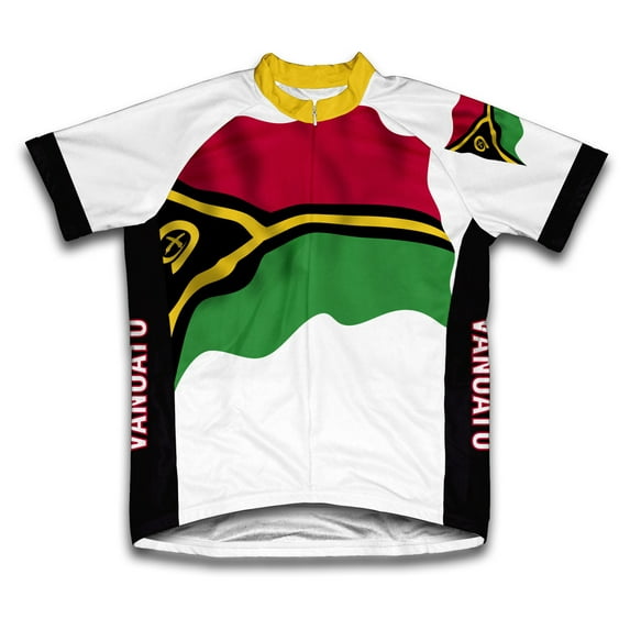 Vanuatu Flag Short Sleeve Cycling Jersey for Men - Size 2XL
