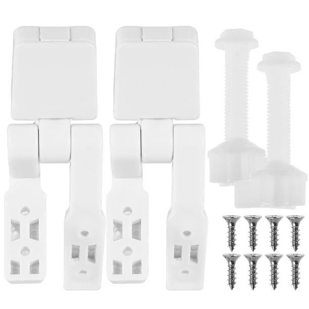 1 par de bisagras para asiento de inodoro, Kit de pernos de plástico para inodoro de repuesto con tornillos y tuercas, herrajes de plástico para asiento de inodoro, accesorios para asiento de inodoro