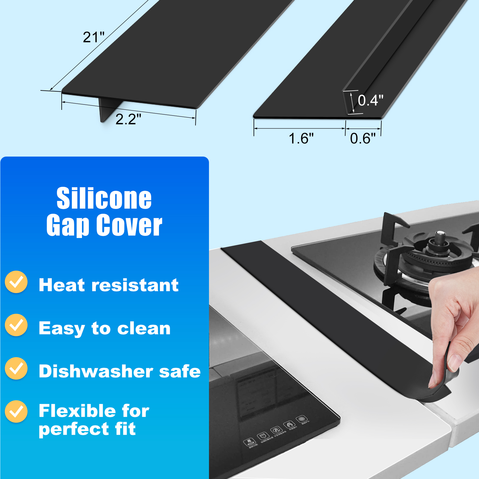 Stove Top Cover for Electric Stove (28.5”x 20.5”), Heat Resistant Glass Cooktop Cover, Multipurpose Stove/Counter/Washer Top Protector, Dishwasher Safe Natural Rubber (Thankul)