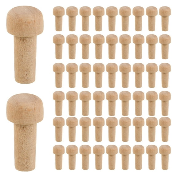 Niceauty 50pcs Unfinished Wood Axle Pegs for Decorating Small Wood Pegs Natural Wood Craft Projects