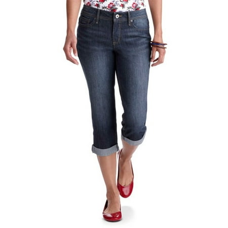 Women's Cuffed Capri Jeans - Walmart.com