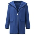 thumbnail image 4 of Scyoekwg Plus Size Womens Coats Solid Color Woolen Coat Casual Loose Long Sleeve Cardigan Jacket Winter Warm Coats Outerwear Blue XXXXL(16), 4 of 5