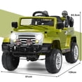 thumbnail image 2 of Jeep Eléctrico para Niños Costway Coche Montable de Batería 12 V Verde con Mando 2,4 GHz Luces LED Reproductor de MP3, 2 of 9