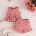 thumbnail image 2 of TOWED22 Toddler Girls Summer Sets 2 Piece Lovely Tank Tops Sleeveless Shorts Clothing Outfits Adorable(Pink,12-18 M), 2 of 5