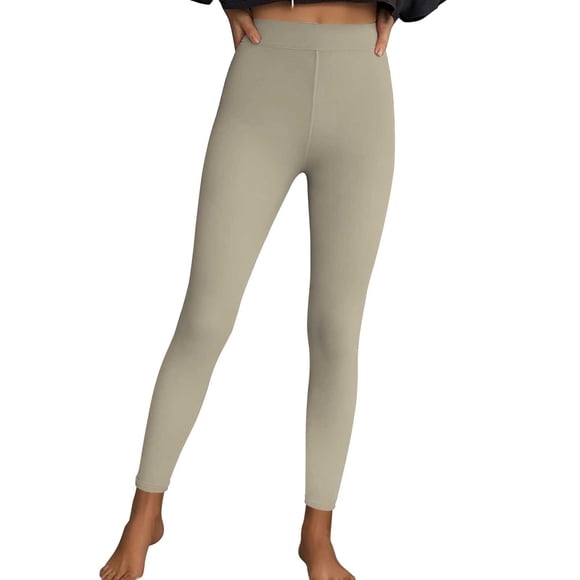 Wide Leg Pants for Women Women's Solid Color Leggings Sports Fitness Pants Casual Tight Fitting Tight Peach Hip Yoga Pants Stretch Pants Beige S