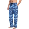 thumbnail image 5 of FREEAMG Navy Camouflage Pajama Pants for Men, Men's Separate Bottoms, Pure Cotton Comfortable Lounge Pants for Men（163）, 5 of 7