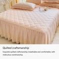thumbnail image 4 of Ruffle Bed Skirt Bedspread, Soft Ruffle Bed Valance, Thicken Lace Edge Fitted Sheet Wrap-Around Dust Ruffle Mattress Cover, 4 of 6