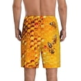 thumbnail image 3 of Gaeub Bees on Hive Honeycomb Printed Men's Short Pajama Pants, Lightweight Lounge & Sleep Bottoms Keep You Cool - 4X-Large, 3 of 9