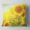 thumbnail image 2 of Designart Bright Sunflowers Blooming on Field - Animal Throw Pillow - 18x18, 2 of 5
